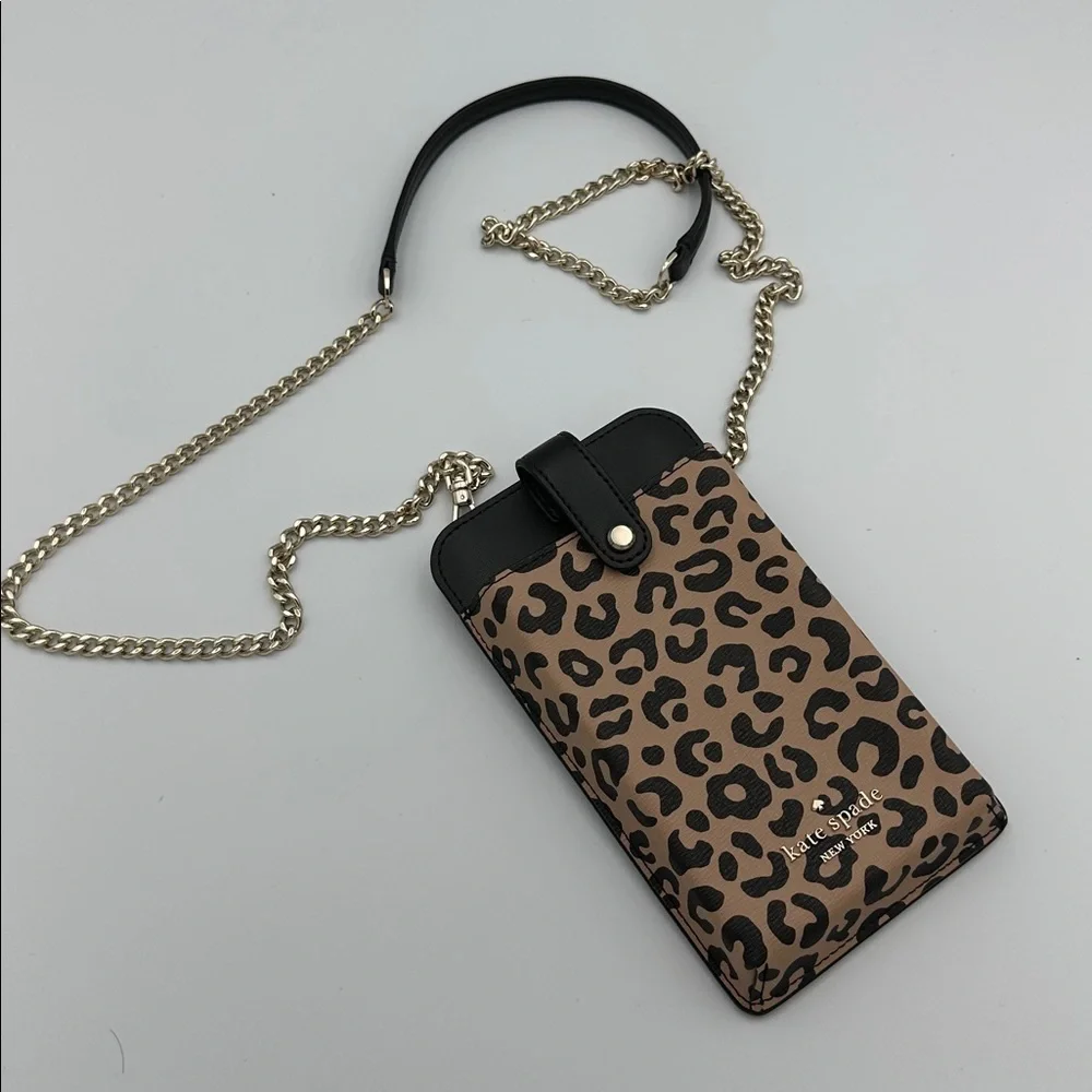 Kate Spade Remi Graphic Leopard Colorblock North South Tab Phone Crossbody NWOT
